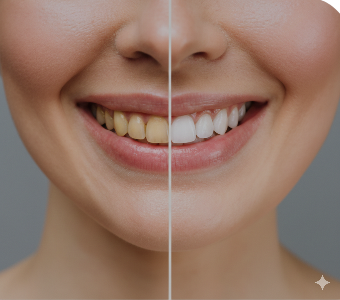 Before and after smile transformation