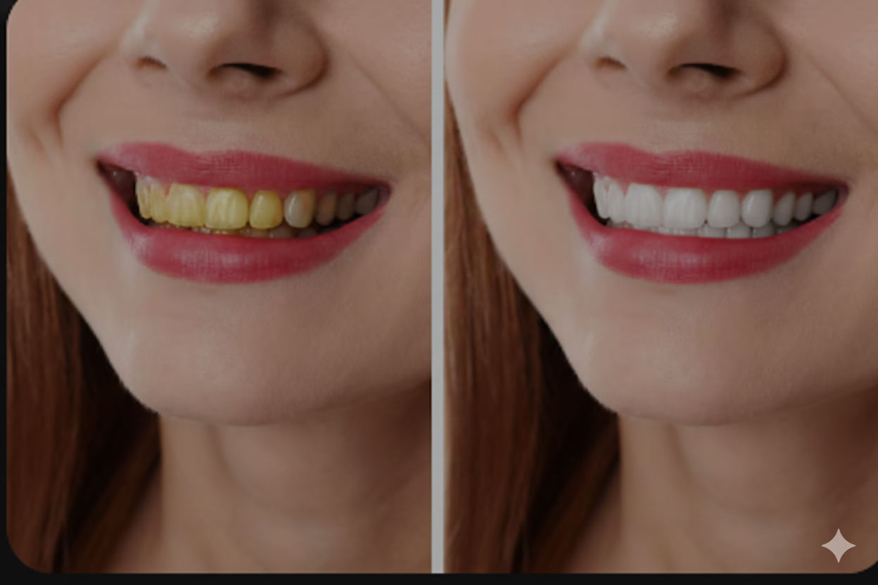 Before and after smile transformation