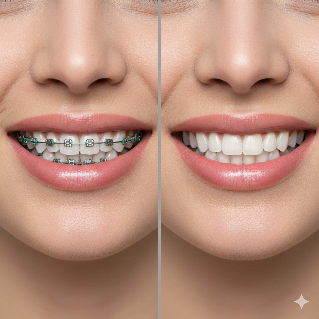 Before and after smile transformation
